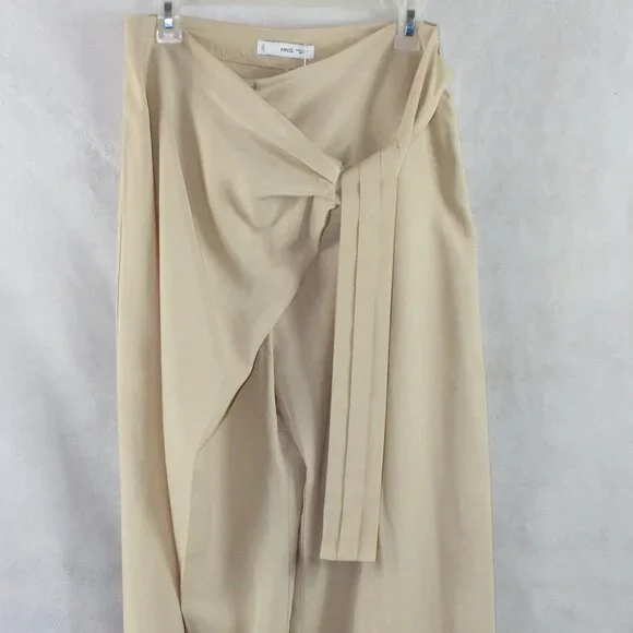 MNG by Mango NWT Linen Blend Tie Front Wide Leg Pants/Trouser - Picture 4 of 12